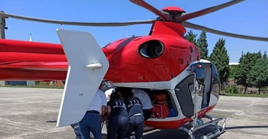 Aort hastası helikopter ambulans ile Ankara’ya sevk edildi