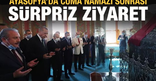 Cumhurbaşkanı Erdoğan’dan Ayasofya sonrası sürpriz ziyaret
