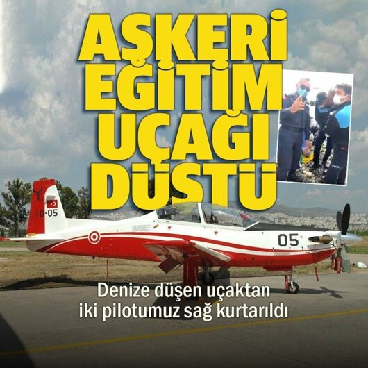 İzmir’de askeri eğitim uçağı denize düştü: İki pilot kurtarıldı