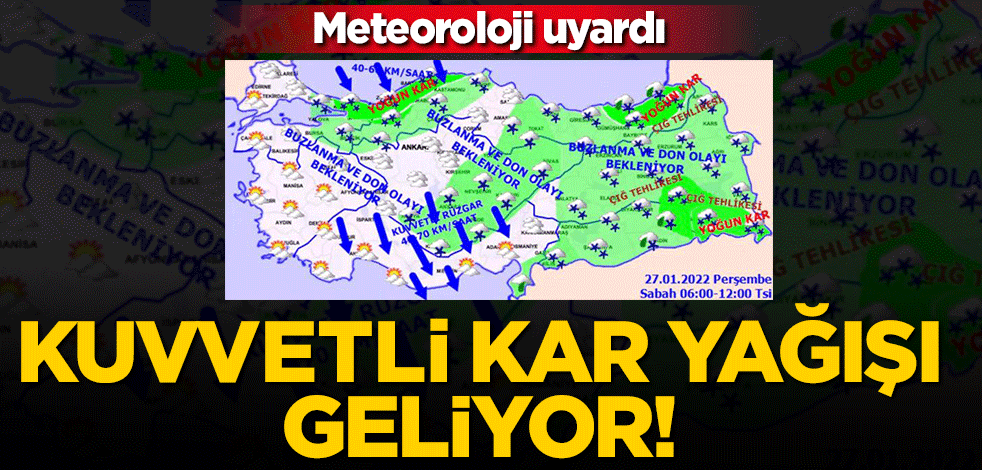 Türkiye adeta buz kesecek! Meteoroloji’den son dakika kuvvetli kar yağışı uyarısı