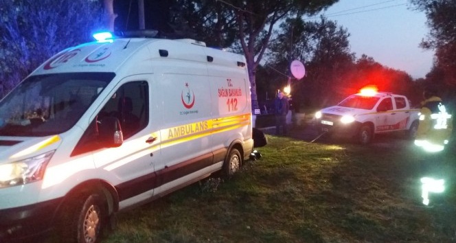 Ambulansı itfaiye kurtardı