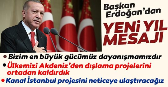 Başkan Recep Tayyip Erdoğan’dan yeni yıl mesajı