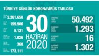 30 Haziran 2020 | Türkiye Günlük Koronavirüs Tablosu