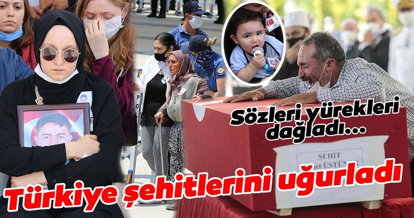 Türkiye şehitlerini uğurladı! Şehidin eşinin sözleri yürekleri dağladı…