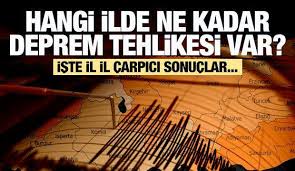 Hangi ilde ne kadar deprem tehlikesi var?Balıkesir 1. derece deprem bölgesi!..