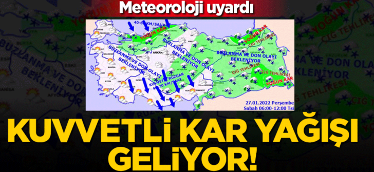 Türkiye adeta buz kesecek! Meteoroloji’den son dakika kuvvetli kar yağışı uyarısı