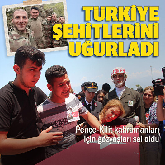 Türkiye kahramanlarını uğurladı: Pençe-Kilit şehitleri için gözyaşları sel oldu