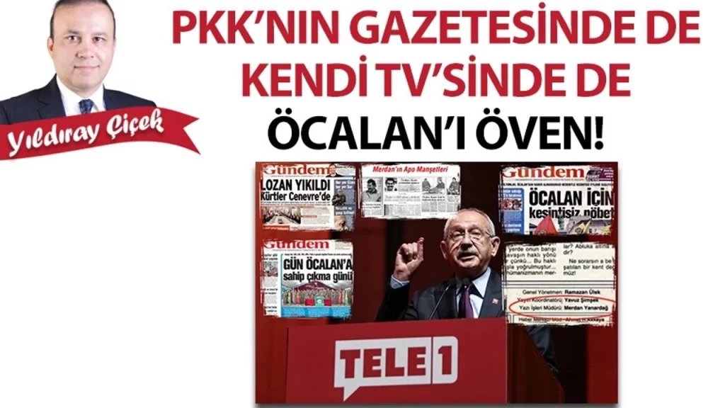 PKK’nın gazetesinde de kendi TV’sinde de Öcalan’ı öven!