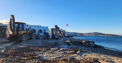 Ören Plajında Yapılan Beton Set Yıkıldı